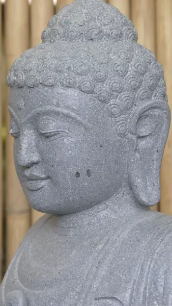Product image 9 of the product “Seated Buddha, position Dharmachakra, 66 x 51 x 95 cm, riverstone grey ”